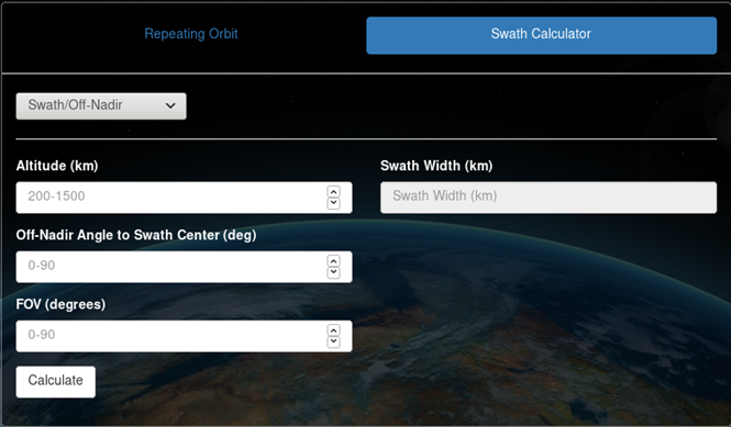 Figure 8: Swath from Off-nadir calculator